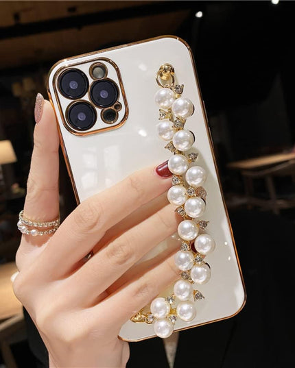 جراب سيليكون ناعم فاخر مطلي باللؤلؤ لهاتف iPhone 14 Pro max من Shein