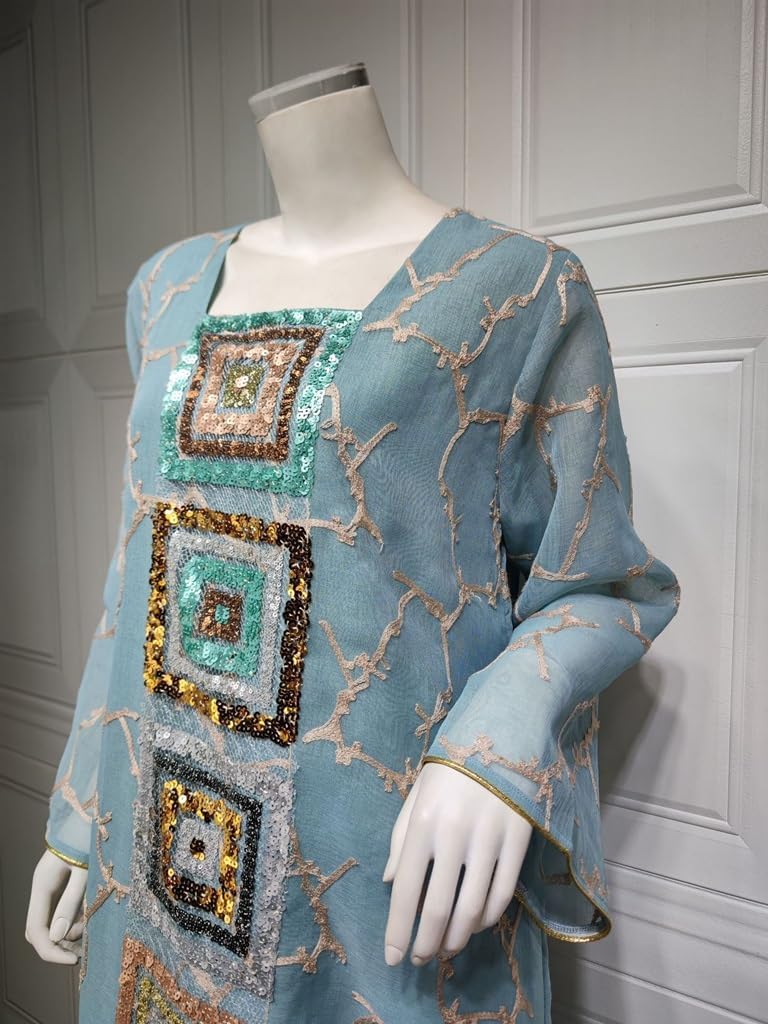 فستان بأكمام طويلة للنساء، عباية إسلامية، فستان ماكسي عربي إسلامي