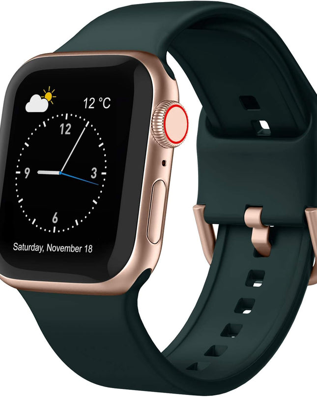 سوار رياضي سيليكون متوافق مع ساعات Apple Watch مقاس 38/40 مم – مريح ومقاوم للماء