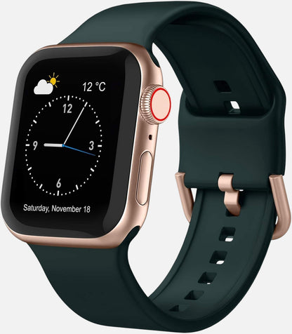 سوار رياضي سيليكون متوافق مع ساعات Apple Watch مقاس 38/40 مم – مريح ومقاوم للماء