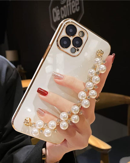 جراب سيليكون ناعم فاخر مطلي باللؤلؤ لهاتف iPhone 14 Pro max من Shein