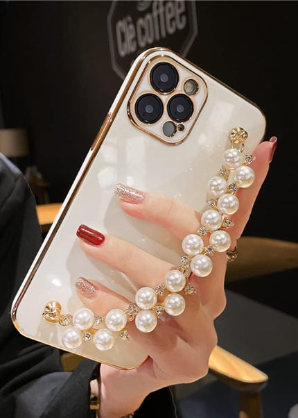 جراب سيليكون ناعم فاخر مطلي باللؤلؤ لهاتف iPhone 14 Pro max من Shein