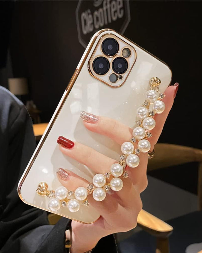 جراب سيليكون ناعم فاخر مطلي باللؤلؤ لهاتف iPhone 14 Pro max من Shein