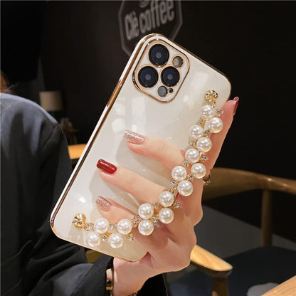 جراب سيليكون ناعم فاخر مطلي باللؤلؤ لهاتف iPhone 14 Pro max من Shein