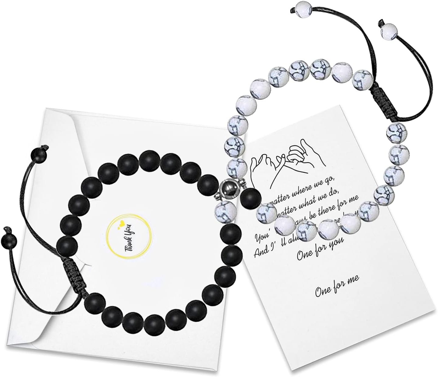 سوار مغناطيسي للازواج للجذب المتبادل مكون من 7 خرزات شاكرا متطابق