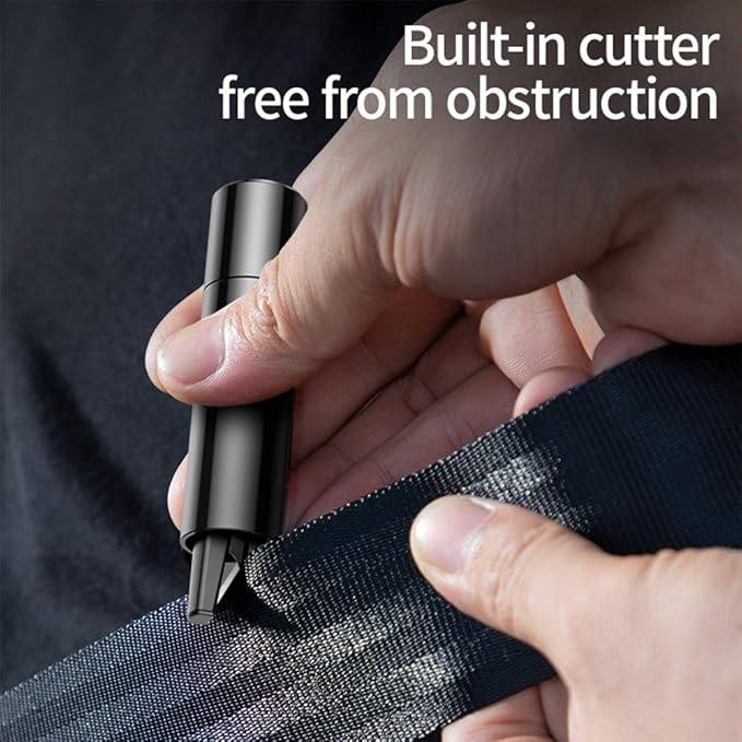 مطرقة أمان للسيارة 2×1 من إسبون لكسر النوافذ وقاطع أحزمة الأمان بتصميم صغير على شكل ميدالية