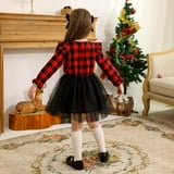 فستان بناتي شبكي بأكمام طويلة 