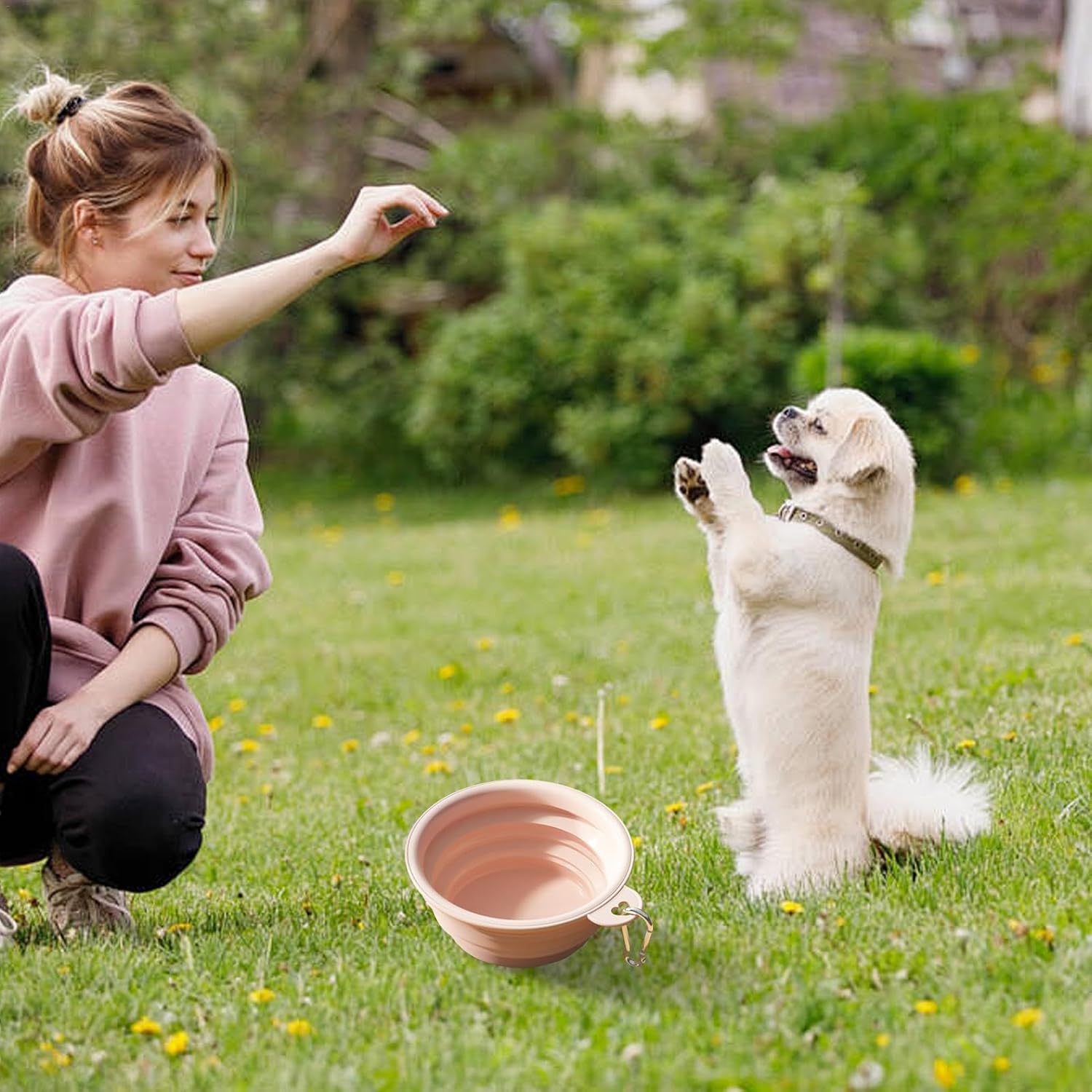 MLqkpwy Dog Water Bowls, Dog Water Feeding Bowl, Collapsible Expandable Silicone Portable Pet Food and Pet Food