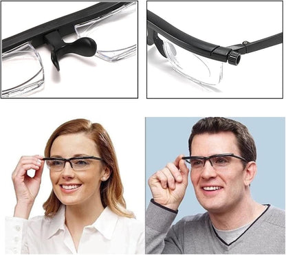 نظارة بعدسات قابلة لتعديل البُعد البؤري – مناسبة لمدّ البصر وللرؤية الواضحة لجميع الأعمار