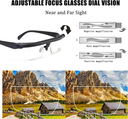 نظارة بعدسات قابلة لتعديل البُعد البؤري – مناسبة لمدّ البصر وللرؤية الواضحة لجميع الأعمار