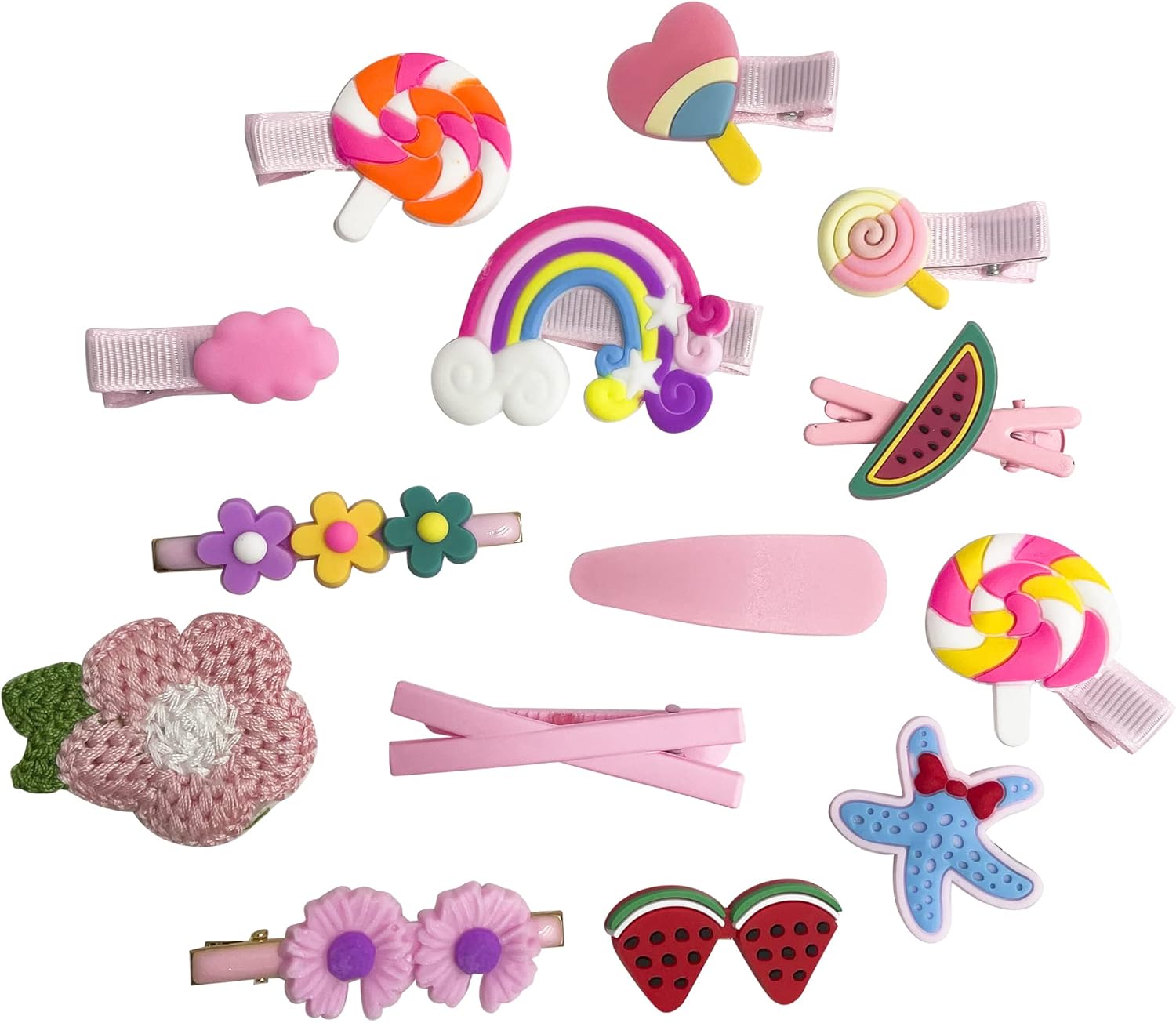 42 Pieces Hair Clips For Girls,Cute Snap Clips,Toddler Hair Accessories