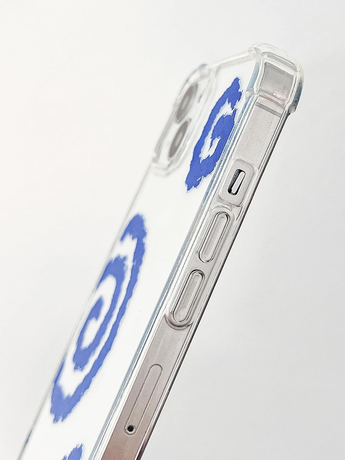جراب شفاف بنقشة دوامات مع حبل خرز لليد – أزرق – متوافق مع iPhone 12 pro