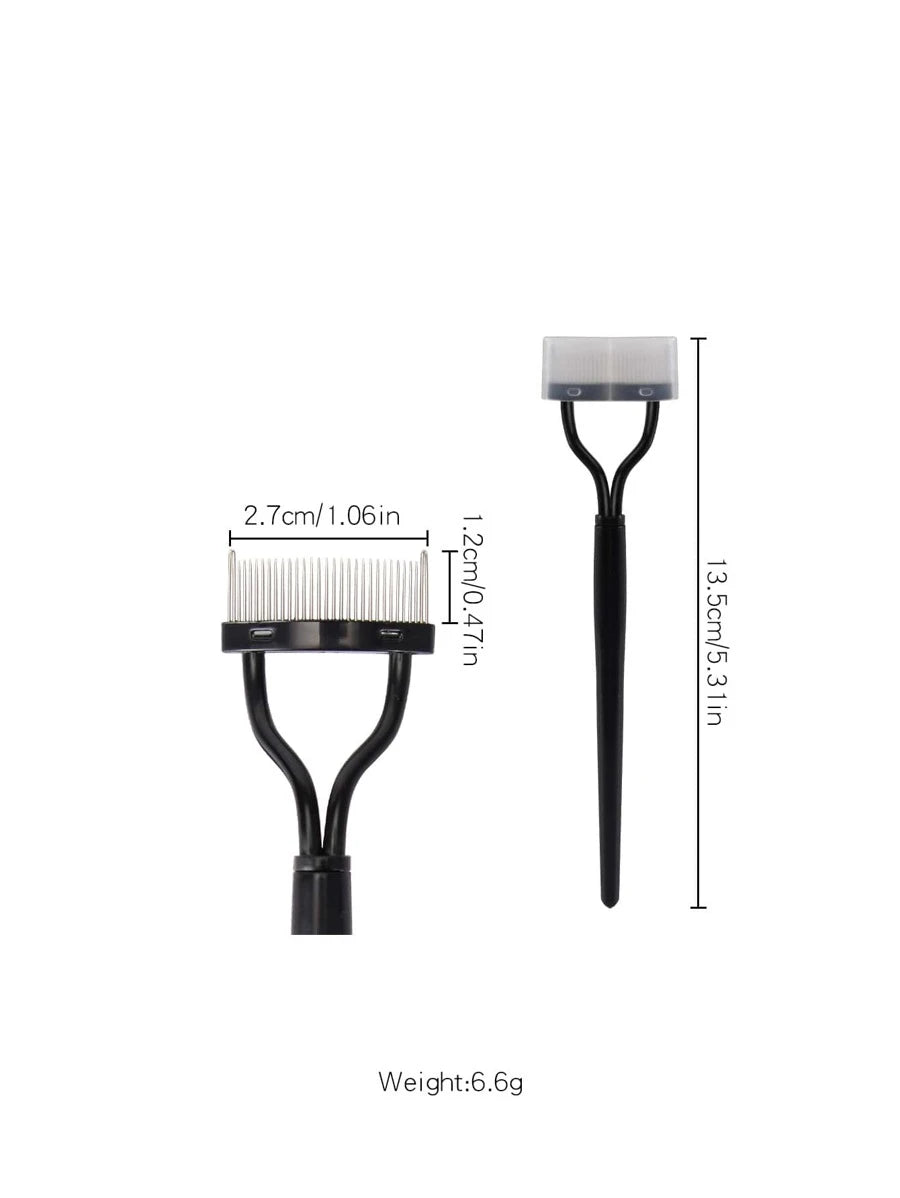 Black Stainless Steel Eyelash Comb, 1pc Portable Eyelash Separator Mascara Applicator