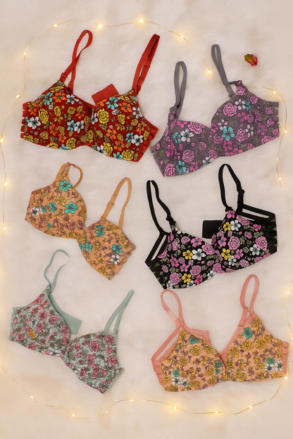 حمالة صدر مريحة بطبعة زهور للنساء