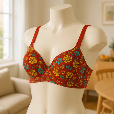 حمالة صدر مريحة بطبعة زهور للنساء