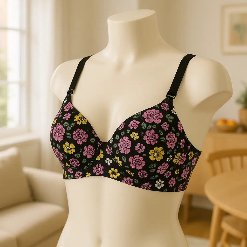 حمالة صدر مريحة بطبعة زهور للنساء