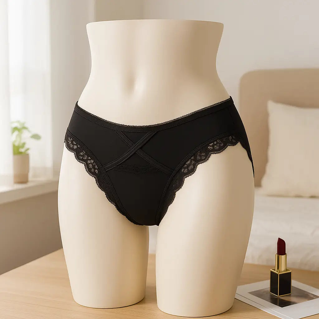 بانتي نسائي بتصميم دانتيل شفاف متداخل