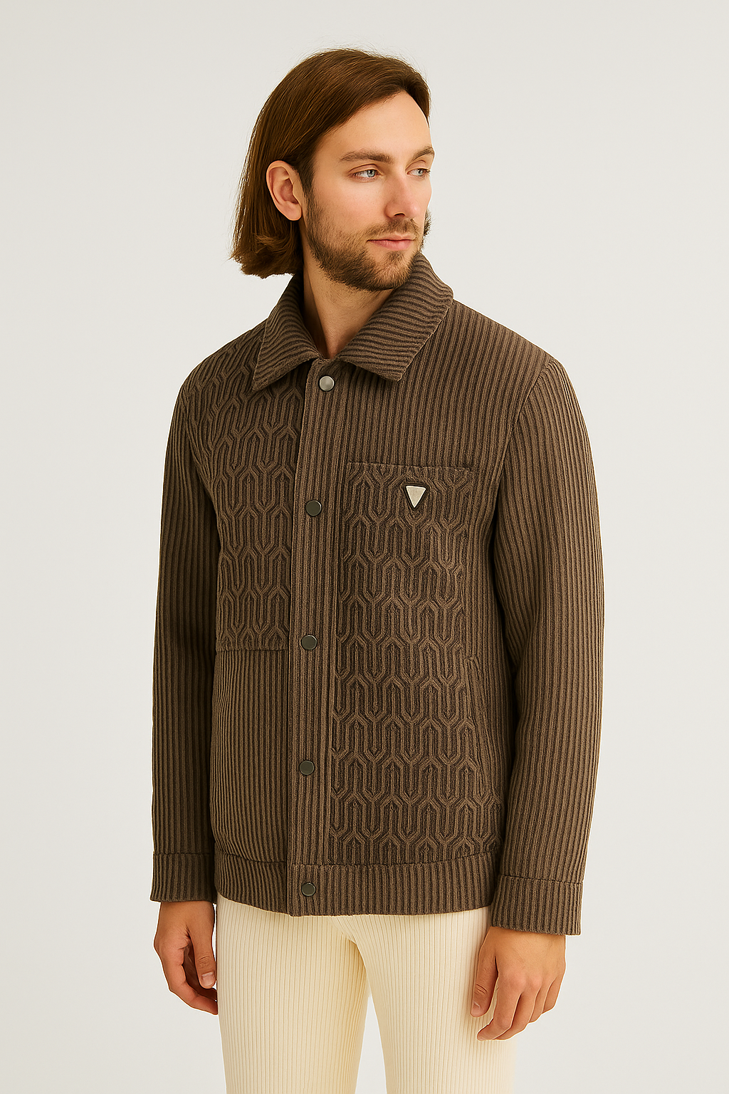 Men's Hooded Zipper Front Pockets Quilted Jacket, Warm Long Sleeve Outerwear, Men's Winter Jacket