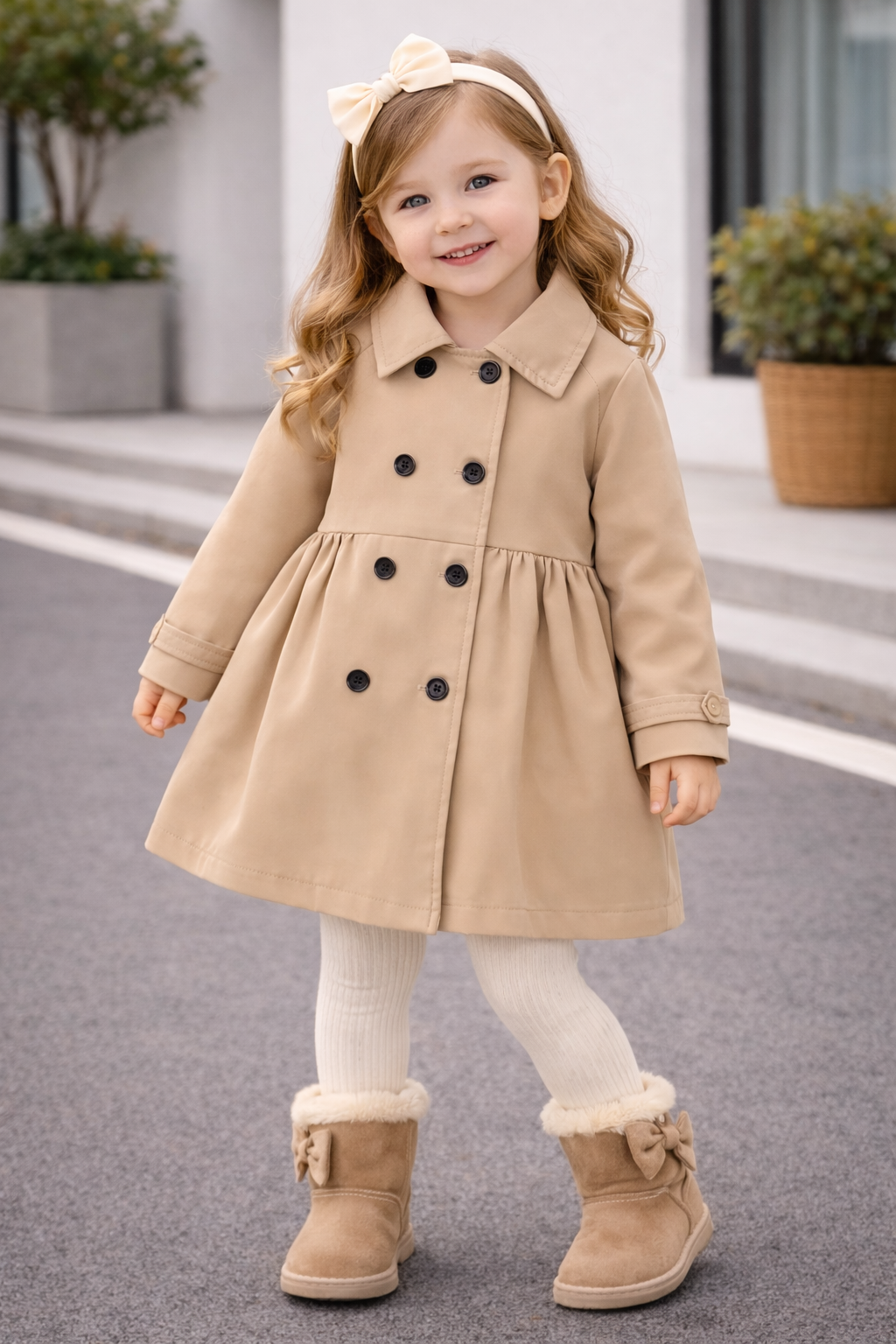 جاكيت بناتي بأكمام راجلان مبطن بالصوف من شي إن