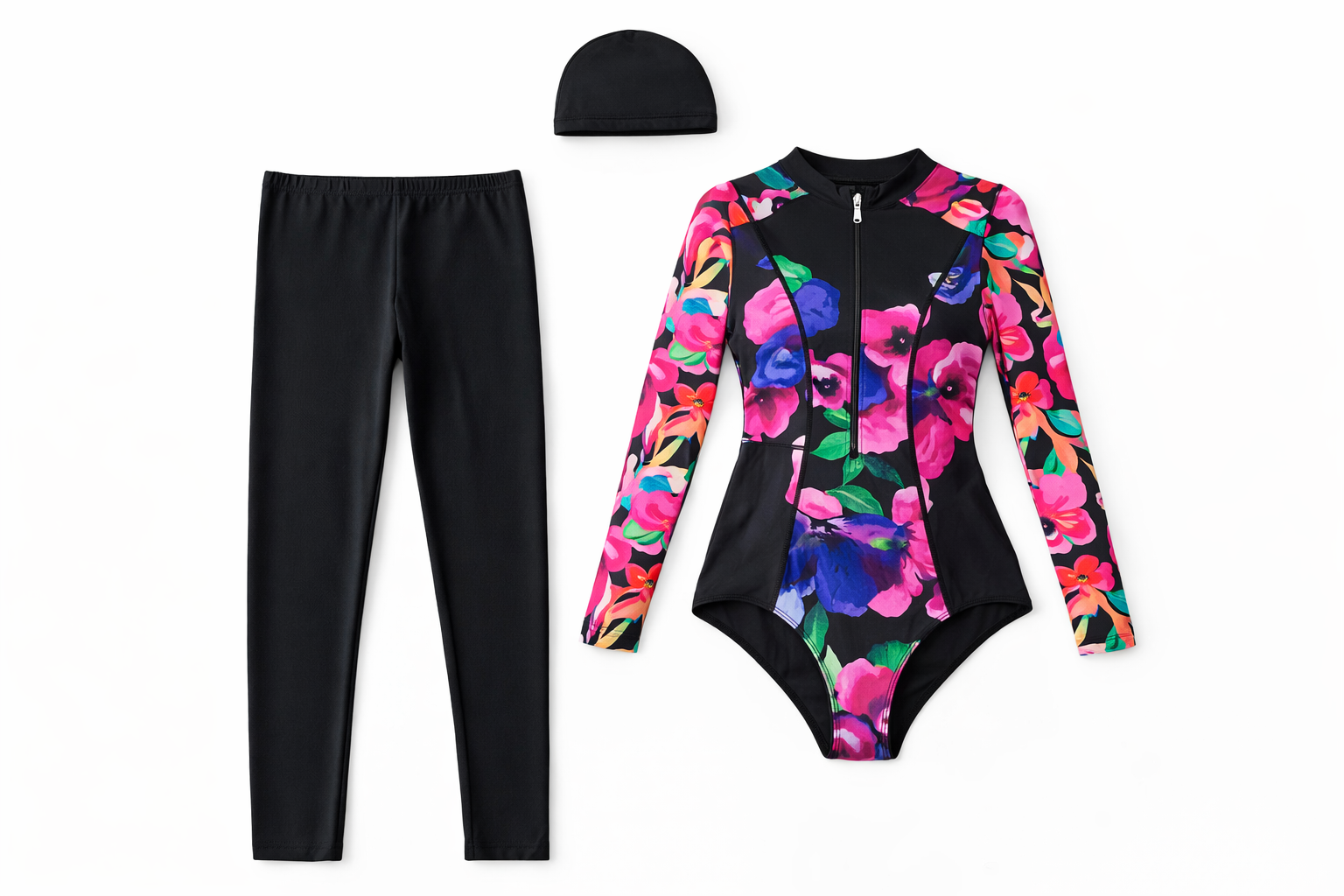 مايوه سباحة حريمي بنقشة ورد مع بنطلون من Shein