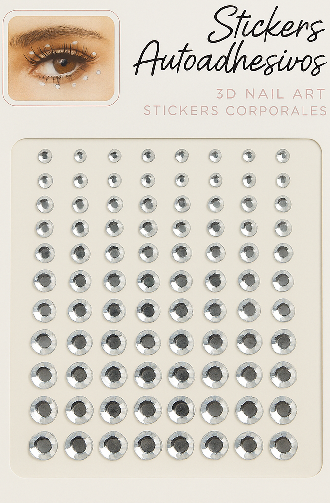 ملصقات أحجار الراين الأكريليكية اللامعة0