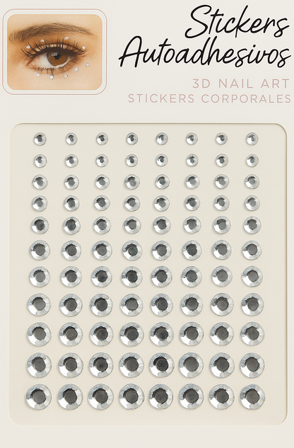 ملصقات أحجار الراين الأكريليكية اللامعة0