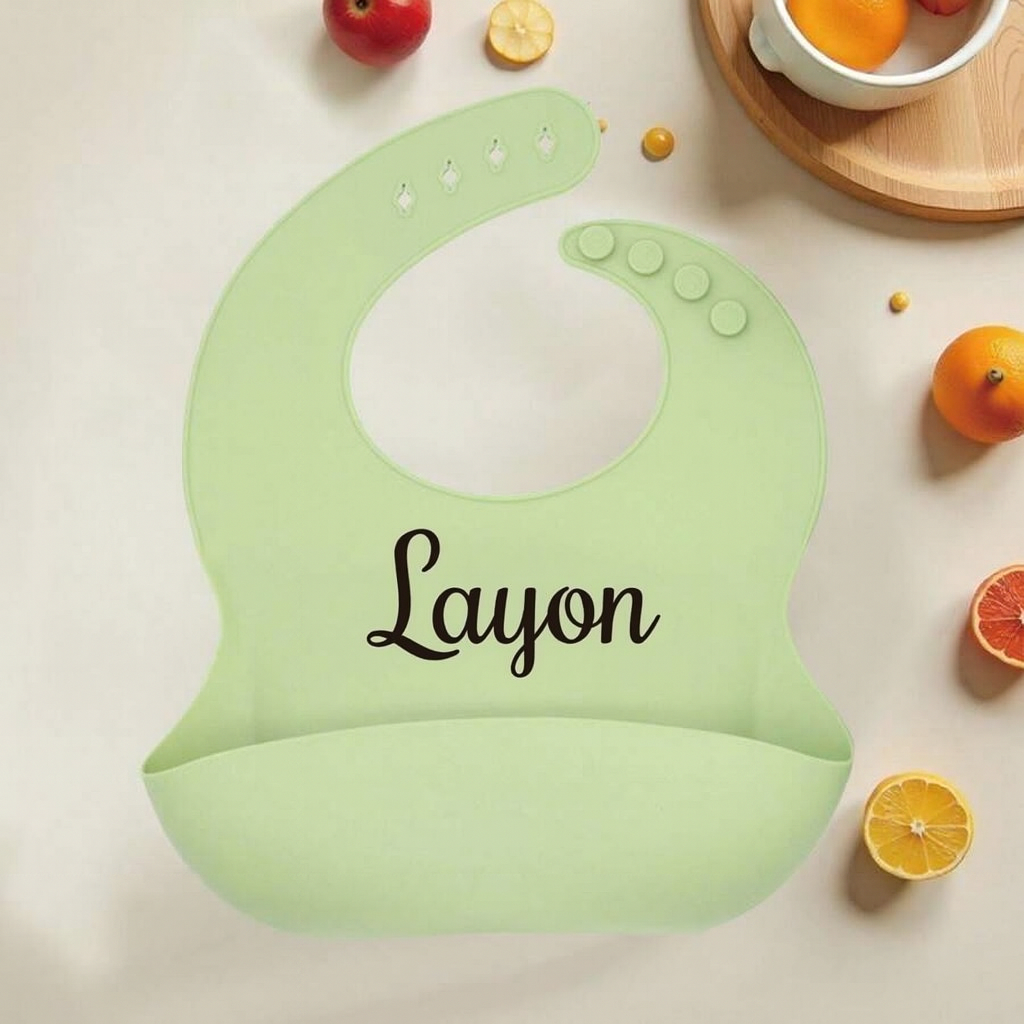 مريلة أطفال سيليكون مخصّصة – مقاومة للماء وقابلة للتعديل