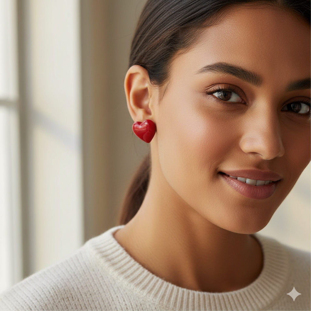 حلق علي شكل قلب كبير  من Shein