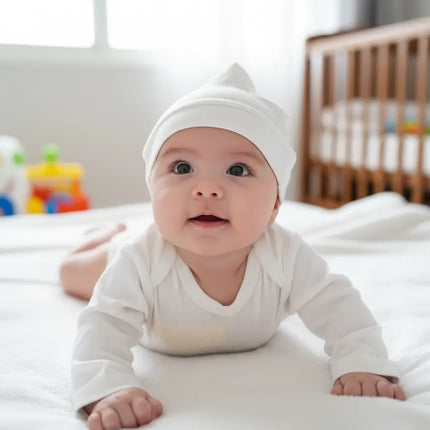 بادي أطفال قطني بأكمام طويلة مع قبعة