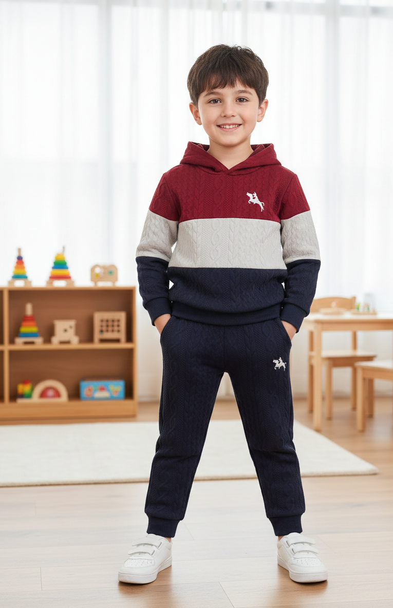 طقم أولادي عملي وأنيق مثالي لأيام الشتاء الباردة 💙 للأولاد الصغار