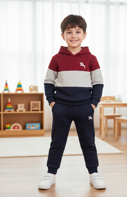 طقم أولادي عملي وأنيق مثالي لأيام الشتاء الباردة 💙 للأولاد الصغار