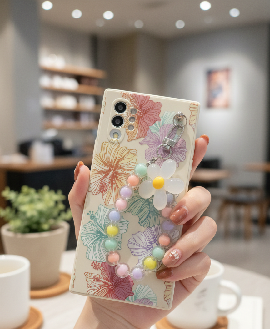 جراب موبايل( +Galaxy Note 10)مزخرف بسوار خرز من Shein