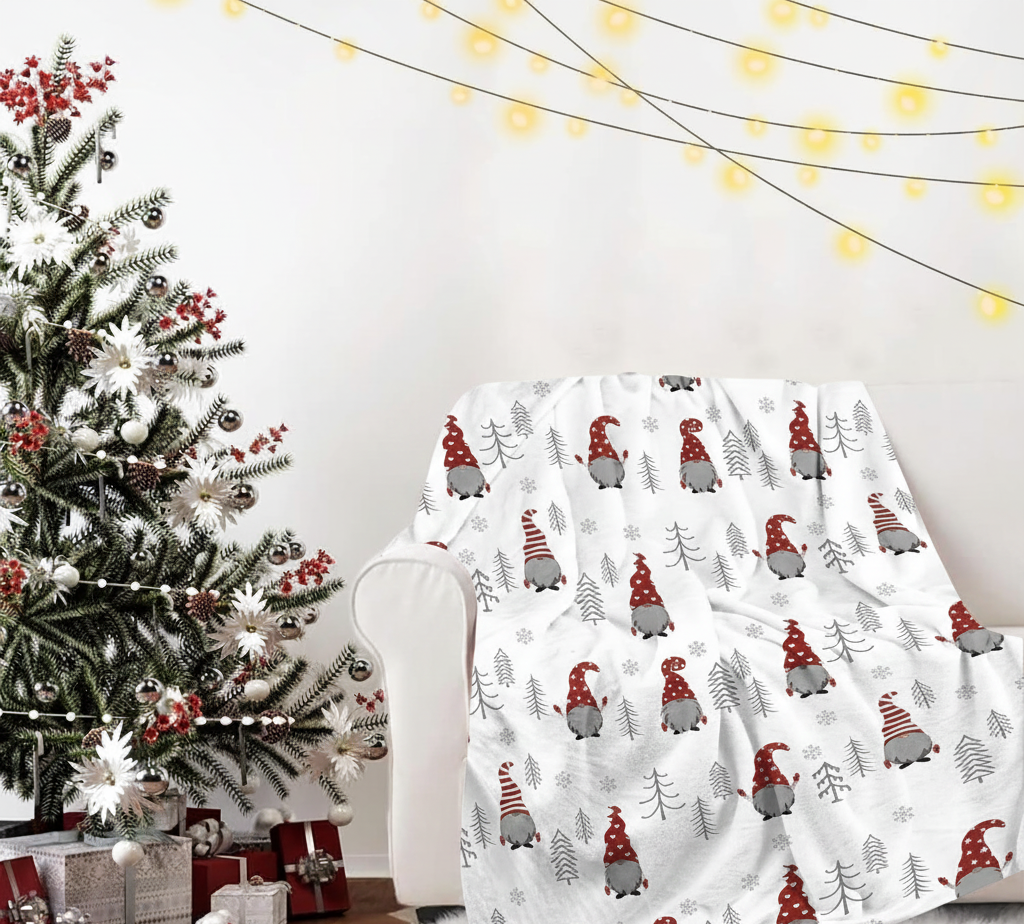 بطانية زينة للكريسماس بتصميم  للكريسماس والعطلات الشتوية وندفة الثلج 100*75 سم