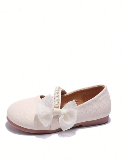 حذاء ماري جين بناتي بلون سادة وكعب مسطح 