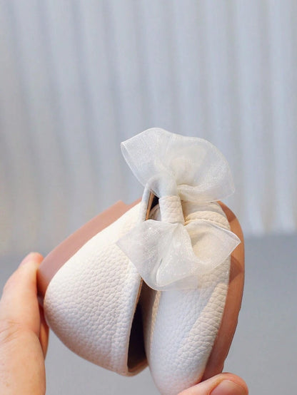 حذاء ماري جين بناتي بلون سادة وكعب مسطح 