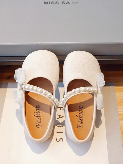 حذاء ماري جين بناتي بلون سادة وكعب مسطح 