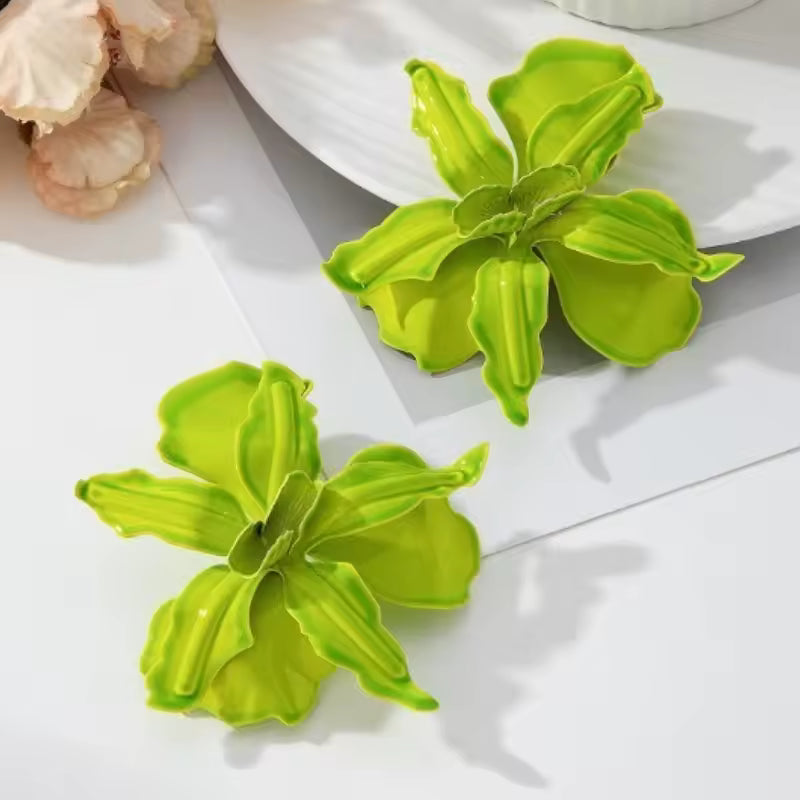 أقراط زهرة هندسية  للنساء والفتيات – إكسسوار عصري للحفلات