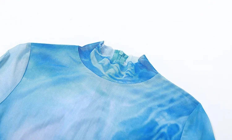 جمبسوت شبكي بتصميم تجريدي متدرج الألوان من Shein