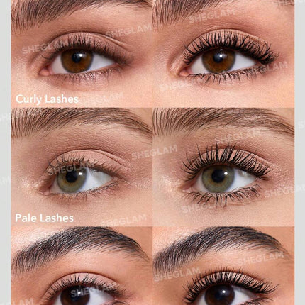 ماسكارا All-In-One (2×1) لتكثيف وتطويل الرموش بلون أسود، قابلة للغسيل من شيجلام