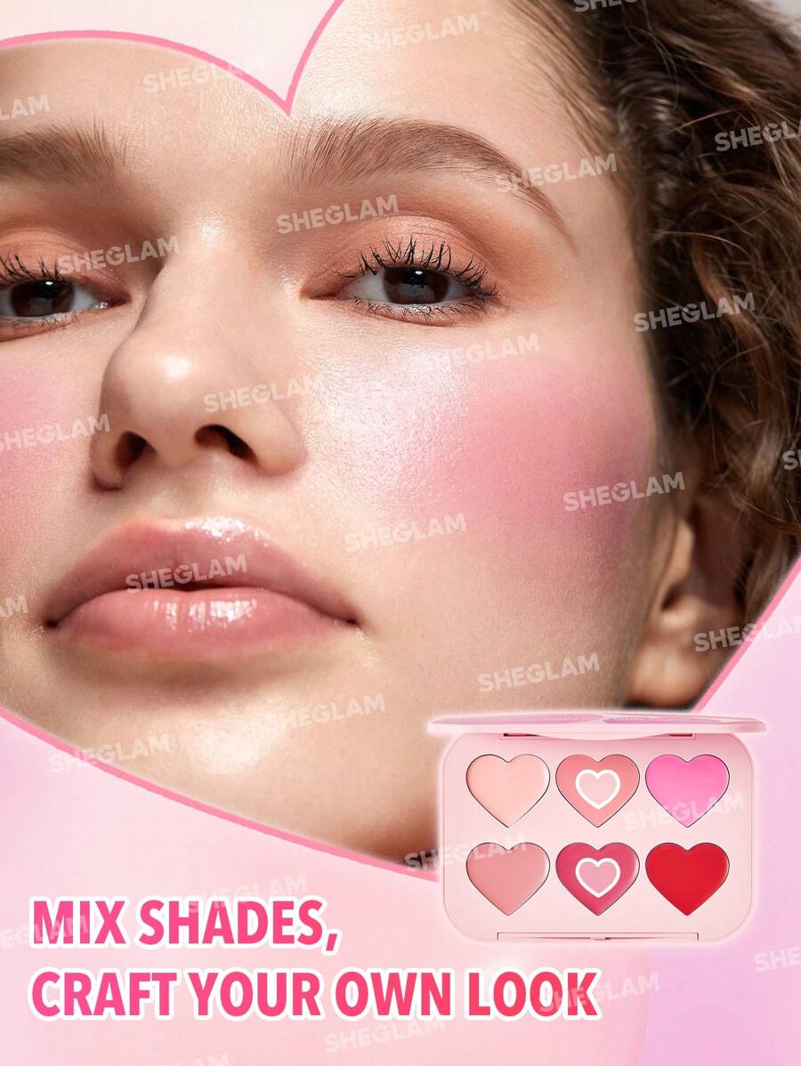 باليت بلاشر كريمي Flush Crush بلون Blushing Bouquet (6 درجات) من شيجلام