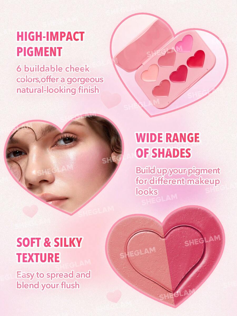 باليت بلاشر كريمي Flush Crush بلون Blushing Bouquet (6 درجات) من شيجلام