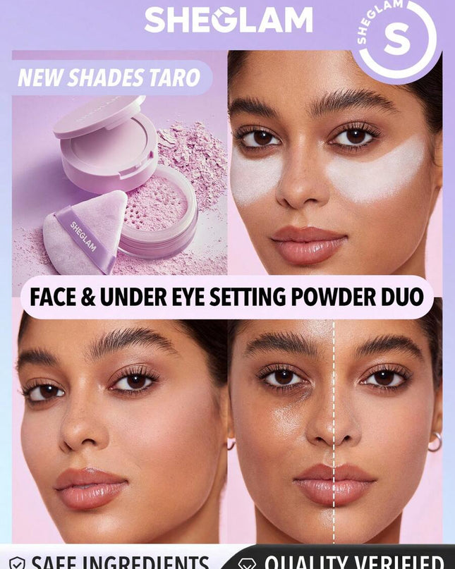 بودرة تثبيت مكياج Insta-Ready مزدوجة للوجه وتحت العينين لون Taro من شيجلام
