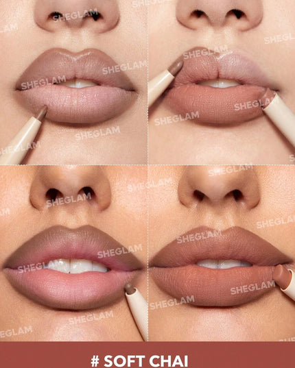 روج وقلم تحديد شفاه من مجموعة Glam 101 من شيجلام