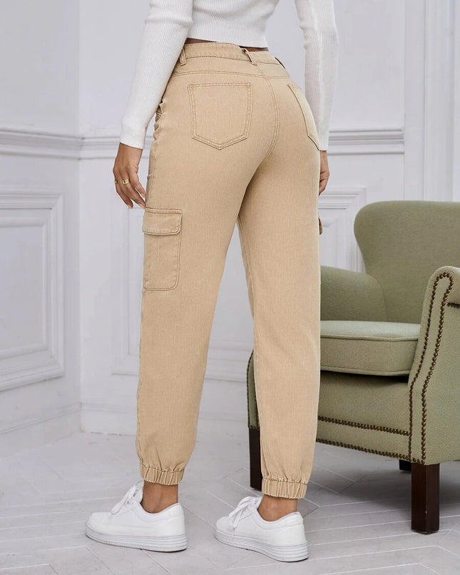 بنطلون جينز كارجو بجيوب قلابة من ايزي وير - شي إن
