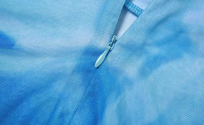 جمبسوت شبكي بتصميم تجريدي متدرج الألوان من Shein