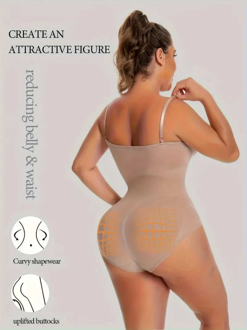 بدلة جسم Shapelle Forme بدون درزات لتشكيل الصدر والمؤخرة مع أشرطة قابلة للتعديل والتحكم في البطن والخصر