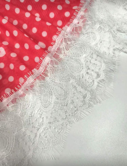 طقم لانجري خيالي من قطعتين بتصميم شبكي ودانتيل