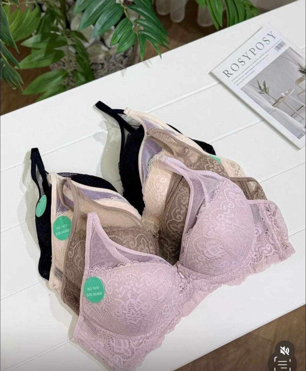 حمالة صدر نسائية دانتيل بنقشة زهور مع سلك داخلي – تصميم أنيق وداعم