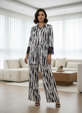 طقم نسائي من3قطع بنقشة تايجر من Shein