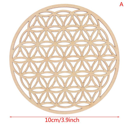 قطعة واحدة من قاعدة أكواب خشبية بتصميم زهرة الحياة الطبيعية